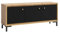 PARII Meuble TV 3 Portes 130x56 cm en Bois Design Contemporain Noir Mat
