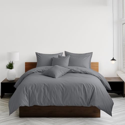 Home Sweet Home UK Plain Dyed Single Size Duvet Cover Sets Soft PolyCotton Duvet Cover Sets Single size With Button Closure Non-Iron Easy Care Bedding with Matching Pillowcase