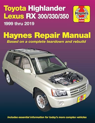 Haynes Toyota HighLander (01-19),Lexus RX 300/330/350 (99-19) Manual (Paperback)