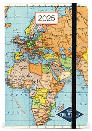 Cavallini & Co. Wochenplaner 2025, Vintage-Karte, 10,2 x 15,2 cm