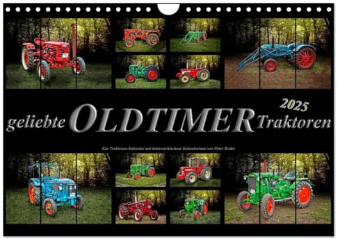 Geliebte Oldtimer Traktoren (Wandkalender 2025 DIN A4 quer), CALVENDO Monatskalender