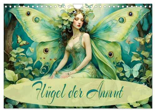 Flügel der Anmut (Wandkalender 2026 DIN A4 quer), CALVENDO Monatskalender: Mit Nachtfalter Lady durch das Jahr. (CALVENDO Kunst)