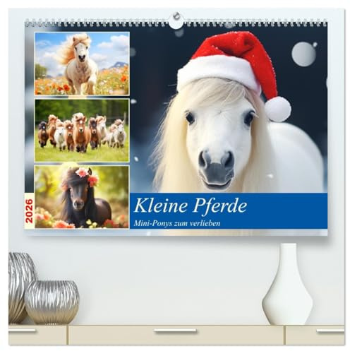 Kleine Pferde. Mini-Ponys zum verlieben (hochwertiger Premium Wandkalender 2026 DIN A2 quer), Kunstdruck in Hochglanz: Zauberhafte Wintzlinge erobern die Herzen! (CALVENDO Tiere)