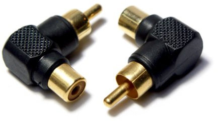 Loops 3x RCA Male to Female Right Angled 90 Degree Adapters - PHONO Audio Plug Socket
