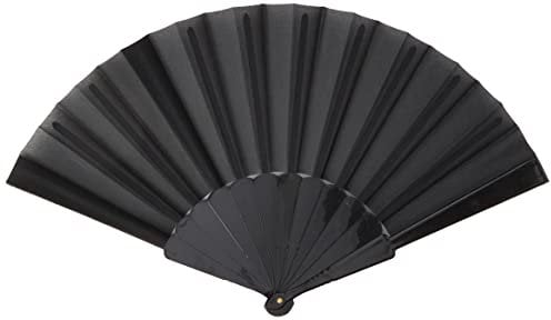 eBuyGB Folding Handheld Pretty Hand Fan Wedding Party Accessory Pocket Sized Fan For Wedding Gift,DIY Decoration, Summer Holidays, Home Décor,Black