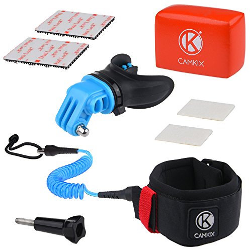 CAMKIX Surf Embout de Bouche et la Courroie de Bras Compatible avec Tous Les caméras GoPro Hero et Autres caméras avec Support Compatible - Mains Libres pour Les Sports d'action d'eau