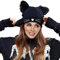 Richoose Strickmütze Damen Winter Strickmütze Mütze Damen Mode Wolle Nette Katzeohren Knit Beanie Hüte Schwarz