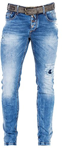 Cipo & Baxx Herren Jeanshose | Regular, Straight & Slim Fit | Destroyed & Used Denim | Moderne Casual Freizeit Hose