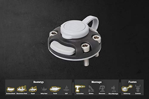 Fasten-Halterung [ohne Basis] Grundschloss für jedes Zubehör, für Boote, Farbe:schwarz