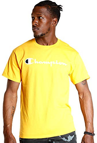 Champion Herren Klassisches Schriftzug T-Shirt, Team Gold-y07718, Groß