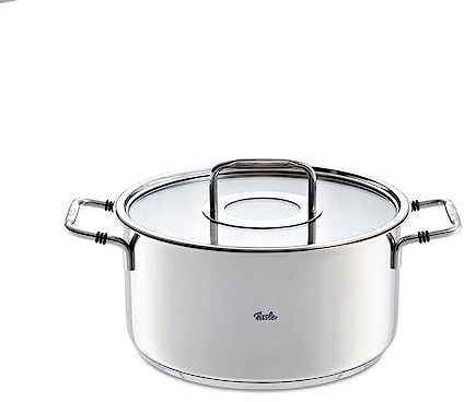 Fissler 24 cm 5,7 l Acer PULIDO Induktion Kochtopf mit Deckel, Silber, Poliert