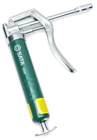 SATA Handhebel-Fettpresse, 100 ml ST97201 (Handhebelfettpresse Fettpresse Handstoßfettpresse Handstoß-Presse) Volumen: 100 cm³/Druckleistung: 310 bar, Spitze aus zinklegiertem Stahlguss