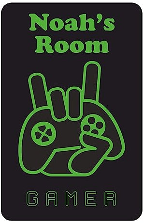 Green Gamer Kids Bedroom Door Sign Personalised For You - Any Name! Door Plaque, Girls/Boys, Decor, Kids Room, Games
