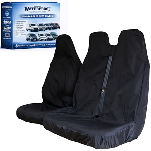 Waterproof Seat Cover Co, Semi-maßgeschneiderte Vordersitzbezüge, 3 Sitzbezüge, passend für Renault Master