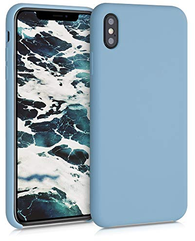 kwmobile Hülle kompatibel mit Apple iPhone XS Max Hülle - Silikon Handy Case - Handyhülle weiche Oberfläche - kabelloses Laden - Antique Stone