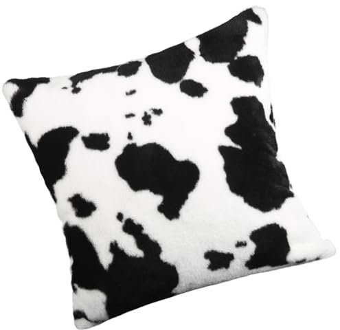 BESPORTBLE Dekorativer Kissenbezug für Wohnzimmer, Bauernhaus-Dekoration – Kuh-Druck, dekorativer quadratischer Überwurf für Silvester, Sofa, Schlafzimmer, Wohnzimmer, Bauernhaus-Dekoration