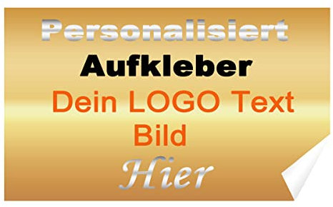 Personalisierte Aufkleber Individuell Etiketten Kleinbetrieb Wasserdicht Text Logo Bild (500, 2x3cm)