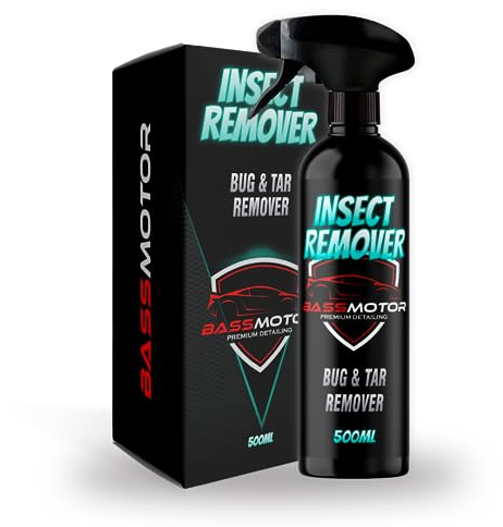 Bass Motor - Limpia Mosquitos Coche y Moto Sin Frotar, Insectos y Excrementos de la Carrocería Elimina Rápidamente del Frontal y Parabrisas Sin Acidos No deja Marcas BassMotor - Insect Remover 500ml
