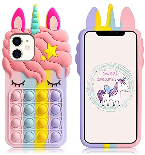 Vunake for iPhone 11 Case for iPhone11 Phone Cases for Kids Girls Poppet Fidget Heavy Duty Bumper Cover Soft Gel Protective Cases Liquid Silicone Shockproof Phone Case Cover for iPhone 11 - Unicorn