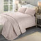 Serene - Blush Pink Leaf Embossed Duvet Cover - Double Bedding Size (200 x 200cm) - Soft Touch - Leaf/Leaves Embroidery Duvet Cover in Blush Pink - Luxury Bedding Set - Luana Collection
