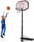 GYMAX Panier Basket Exterieur pour Enfants Adultes, Hauteur Réglable 220-305cm, Mobile avec Roues, Base Remplissage d'eau ou Sable, Structure Stable Triangulaire