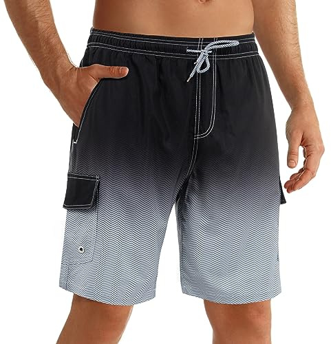 ELETOP Swim Shorts Men Quick Dry Men's Swim Trunks Board Shorts Performance Surfing Shorts Beach Shorts with Mesh Liner and Pockets