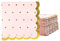 100 Stück rosa gewellte Servietten mit Goldfolienkanten und Punkten für Braut- und Babyparty (3-lagig, 16,3 x 16,3 cm)