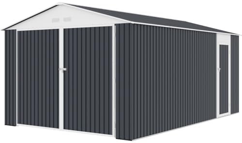 Habitat et Jardin Garage métal Houston 15,36 m² - Anthracite
