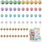 LARDUX 60 PCS Tortendeko Kugel - Boho Backen Kuchen Dekorationen DIY Mini Ballon Cupcake Einsatz für Einhorn Macaron Geburtstag Party Baby Dusche Weihnachten -Regenbogen