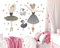 WONDER MURALS Wandtattoo Kinderzimmer Deko Mädchen Wandaufkleber Ballerina Wandsticker Kinder Wanddeko Babyzimmer (L - 130 x 95 cm (B x H))