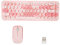 VBESTLIFE Wireless Keyboard and Mouse Combo, Cute Retro 68 Round Keycaps Keyboard and 1600 DPI Mouse Combo for Desktop, Laptop PC (Pink Theme)