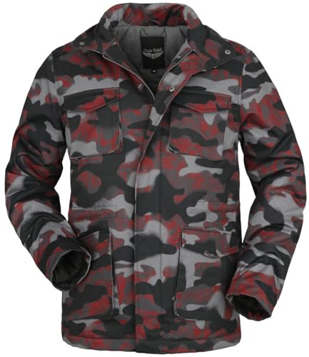 Rock Rebel by EMP Herren camouflage Übergangsjacke in rot-schwarz