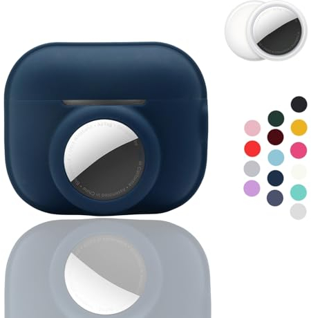 【2 in 1】CAQAKA - Custodia protettiva antigraffio, anti-caduta e anti-smarrimento, compatibile con AirPods Pro di seconda generazione e AirTag, custodia protettiva in morbido silicone per ragazzi,