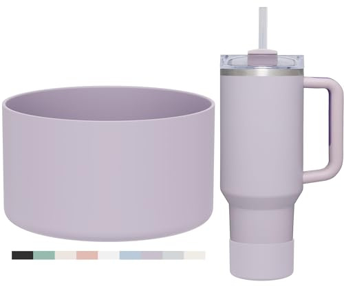 Affute Protective Silicone Boot for Stanley Quencher H2.0 40 30 20 oz & IceFlow Flip 30 20 oz, BPA Free Anti-Noise Anti-Scratch, Stanley Cup Protector Sleeve Cover Boot (Orchid)