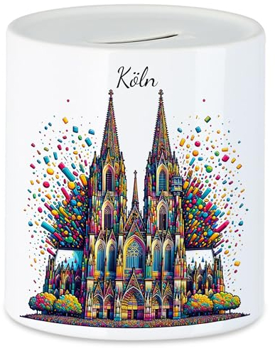 Hey!Print Köln Faschingsfreude Kölner Dom Spardose Konfetti Jeck Karneval Fastnacht Kulturelle Liebe