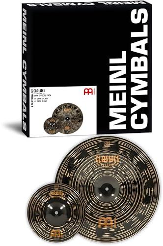 Meinl Cymbals Beckenset Classics Custom Dark Effects Pack — mit 18 Zoll China-Becken und 10 Zoll Splash Schlagzeug Becken — B12 Bronze, Dunkles Finish (CCD-CS3)
