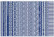 Outsunny Alfombra de Exterior 182x274 cm Alfombra Reversible con Patrón Geométrico Impermeable para Terraza Balcón Patio Camping Playa Azul Oscuro y Blanco