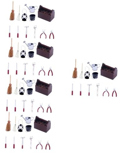 HEMOTON 5sätze Mini Werkzeugkasten Für Puppenhaus Teiliges Zubehör Für Kreative Miniaturszenen Für DIY-projekte Und Miniaturdekoration