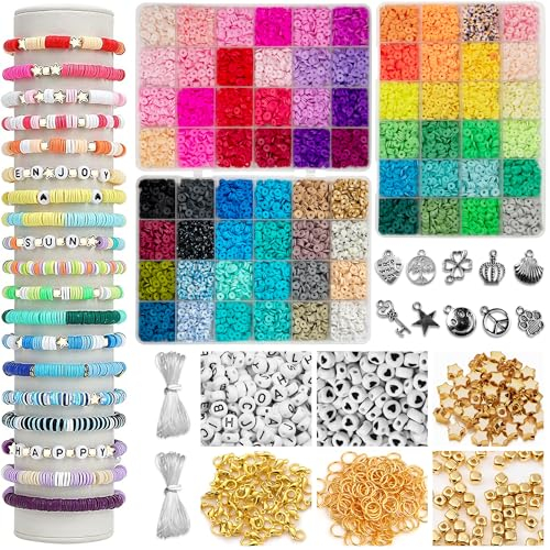 Juces Hogar® - 9.000 piezas - Abalorios para hacer pulseras - 6mm - 72 colores - Kit pulseras para hacer niña - Manualidades adultos - Hacer pulseras niñas