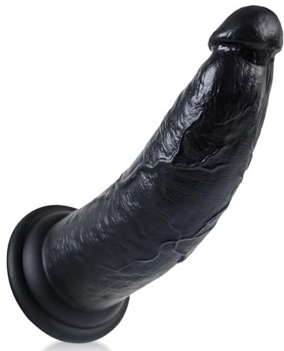 7,4 cm Diamètre Gode XXL Silicone Double Densité, Courbes Douces, 30 cm d'Épaisseur, Noir, Tige Droite avec Ventouses Puissantes pour Adultes Hommes et Femmes