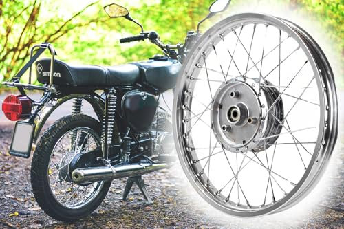 Speichenrad Felge 1,50 x 16 Zoll Alu eloxiert Silber glänzend, Nabe Alu verchromt, Speichensatz verchromt für Simson S50 S51 S70 S53 S83 KR51 SR4