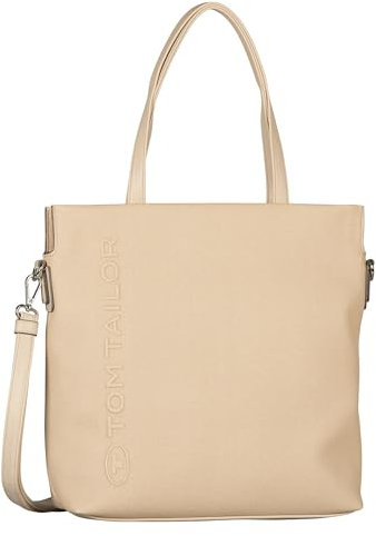 TOM TAILOR Rosa Damen Shopper Umhängetasche Reißverschluss Mittelgroß Beige