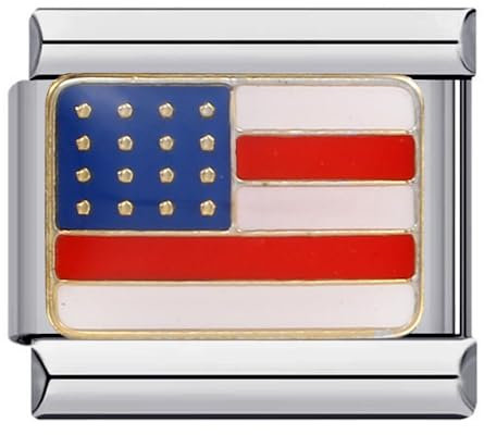 NOOFNO Italian Bracelet Charms,Compatible for 9mm Italian Charm Bracelets for Women,Men,Country Flag,America,the United States,USA .ICJ780