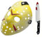 Boolavard Juego de 2 cuchillos para disfraz de Halloween, disfraz de adulto, decoración amarilla