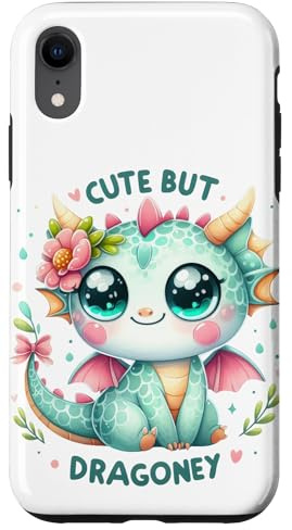 Dragon Floral Cute Baby Dragon Wild Animal Adorable Quote Case for iPhone XR