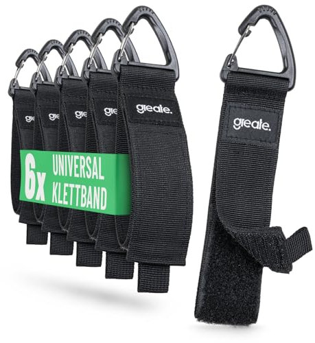 greate 6 x Verlängerungskabel Organizer & Aufhänger bis 22 kg - Klettband mit Haken für Kabel und Schläuche - ideales Werkstattzubehör