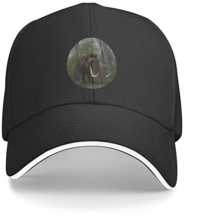 Baseballcap Baseballkappe mit Aufschrift „Digital Art Wild Mammoth In A Forest“, für Herren, Strand, Thermo-Visiermütze für Damen und Herren