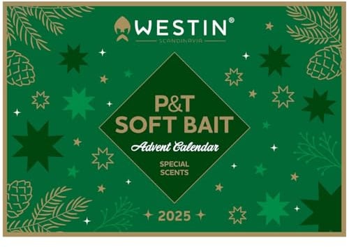 Westin 2025 P&T Soft Bait Advent Calender 39x27x3,8cm - Adventskalender, Weihnachtskalender, Angelkalender