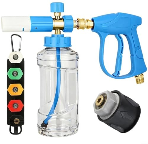 EXTRWORY Foam Kit For Karcher K2-K7 Pressure Washer 1/4 Quick Connect With 5 Nozzles Stainless Steel Detergent Bottle