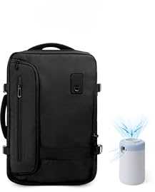 Hosma Smart Vakuum Rucksack mit Fingerabdruck-Schloss – Diebstahlsicherer Laptop-Rucksack, erweiterbar, USB-C, wasserabweisend, Handgepäck & Reise